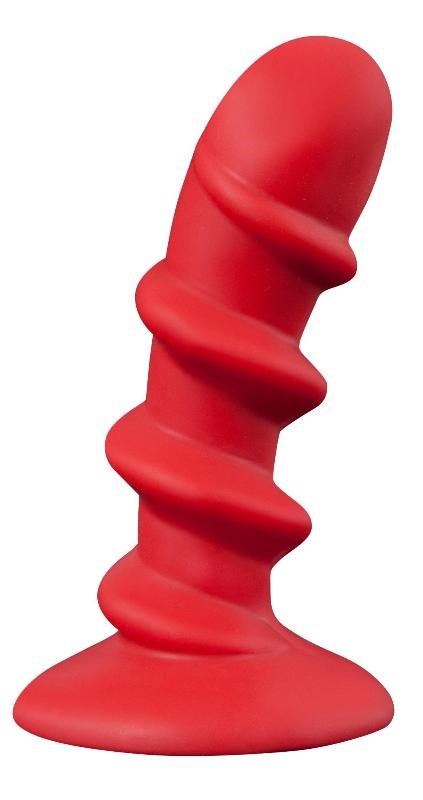 Shove Up 5" Silicone Butt Plug with Suction Cup Red Butt Plugs