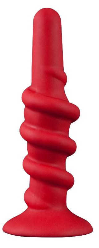 Shove Up 6" Silicone Dong With Suction Cup Red Butt Plugs