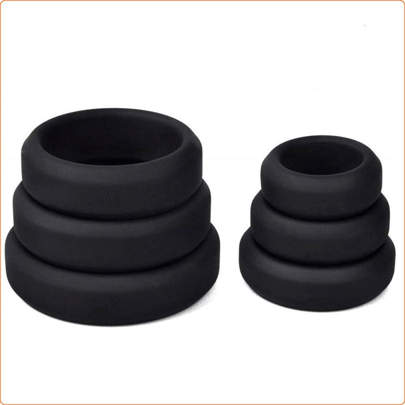 Silicone Cock Ring Set - 6 pcs Stretchy Cock Rings