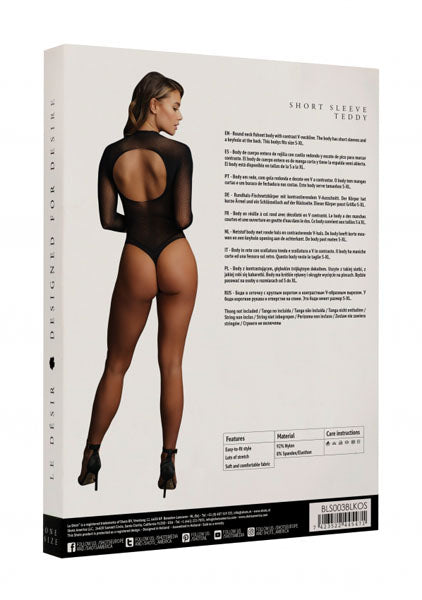 Le Desir Short Sleeve Womens Teddy Black OS Teddies and Bodysuits