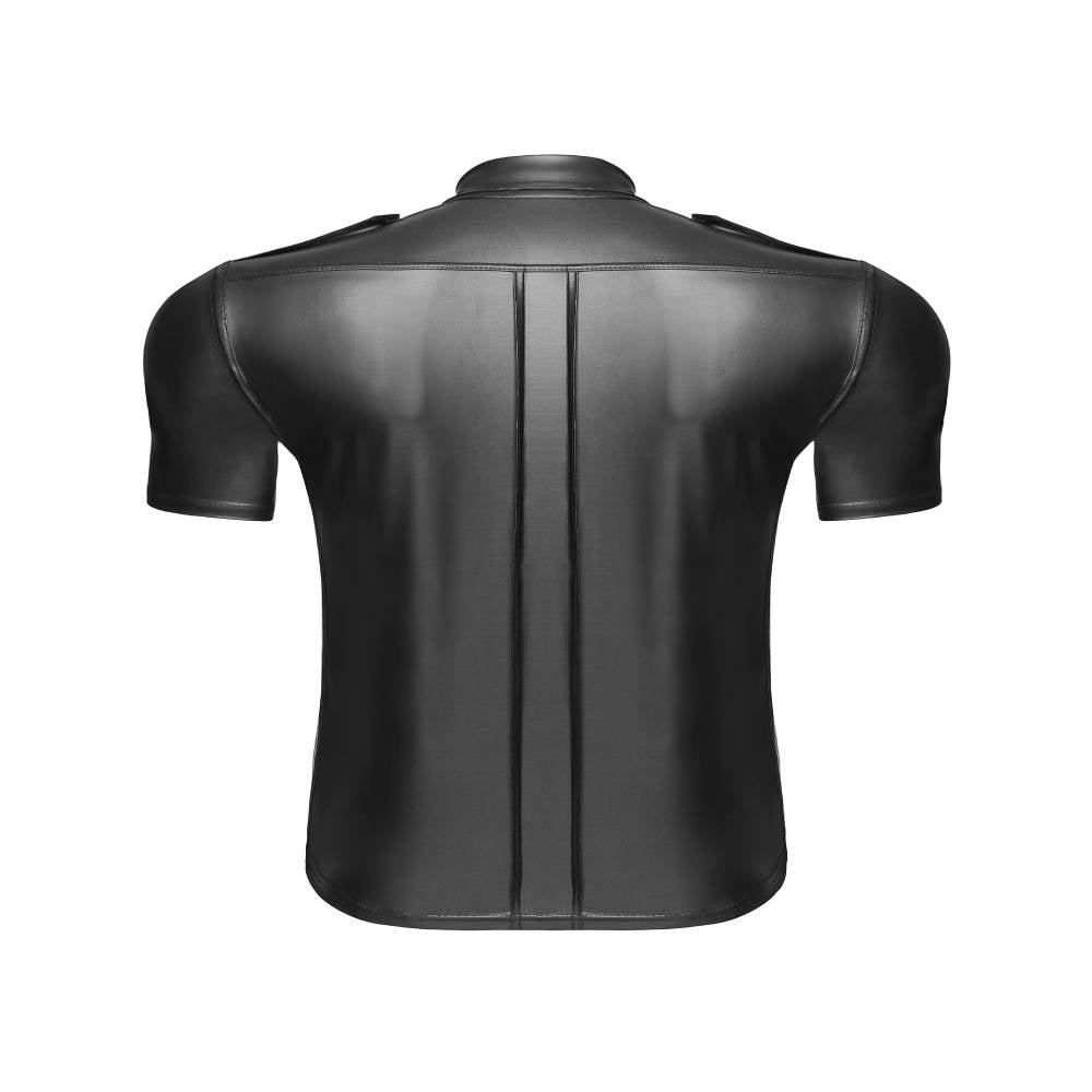 Noir Handmade Mens Sexy And Elegant Shirt With Front Pockets His Fetish