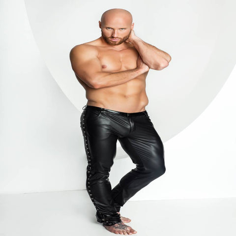 Noir Handmade Mens Sexy Unique Long Pants - His Fetish
