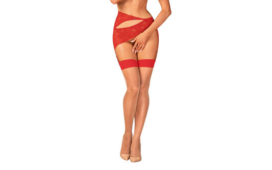 Obsessive S814 Beautiful and Sexy Leg Stockings Red - Hosiery