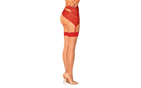 Obsessive S814 Beautiful and Sexy Leg Stockings Red - Hosiery