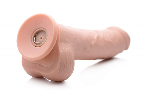 Loadz Dual Density Squirting Dildo Light Skin Tone With Remote 8.5 Inch - Vibrating Dildos