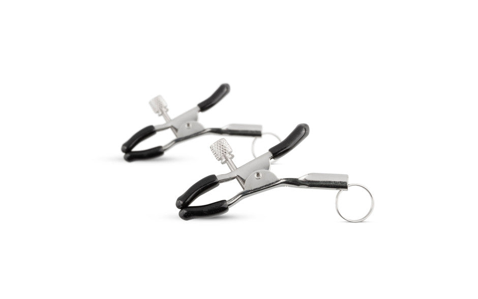 Fetish Collection Screw Metal Nipple Clamps With Attachment Ring Nipple and Clit Clamps