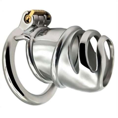 Snub Nose Stainless Steel Chastity Cage - Male Chastity