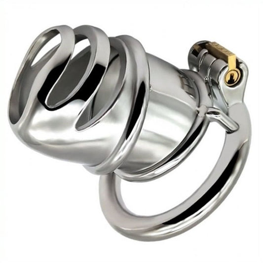Snub Nose Stainless Steel Chastity Cage - Male Chastity