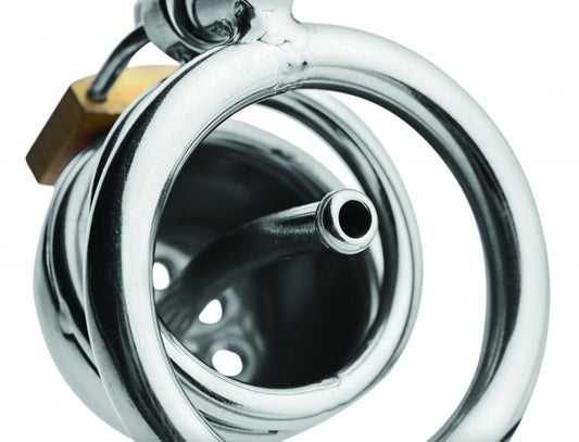 Solitary Plus Extreme Confinement Cage with Cum-Thru Plug - Male Chastity