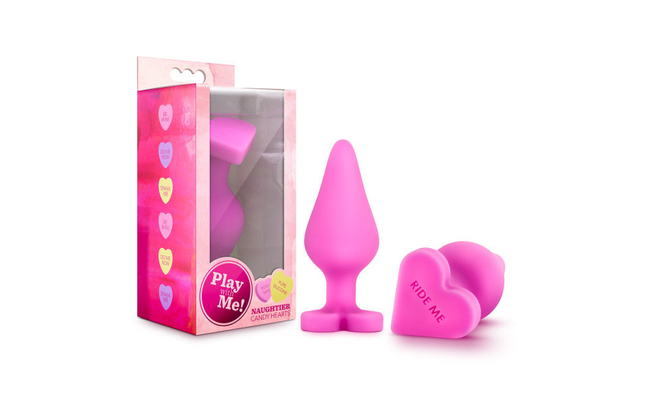 Play With Me Naughtier Candy Heart Shaped Ride Me Butt Plug 4 Inch Butt Plugs