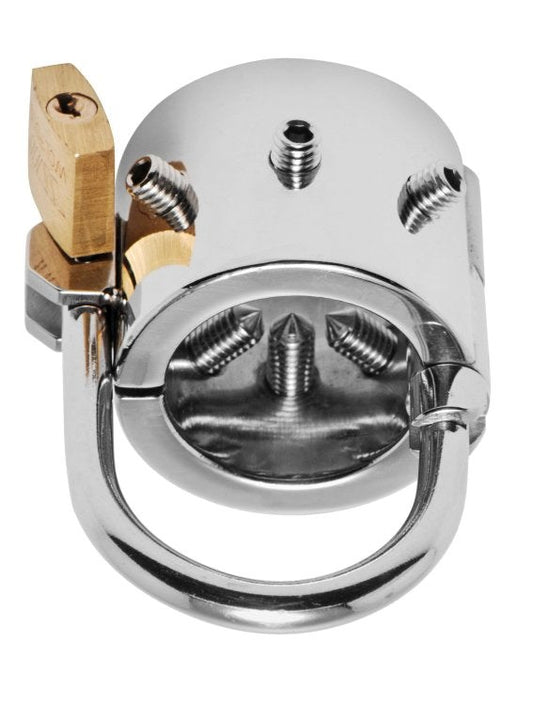 Spiked Cbt Ball Stretcher With Scrotum Separator - Cock Rings