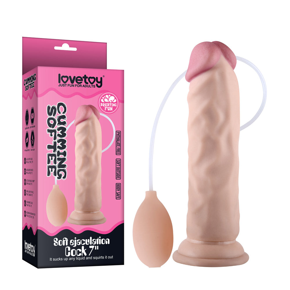 Lovetoy 8.5 Inch Soft Ejaculation Realistic Cock With Ball Realistic Dildos