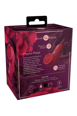 Xgen Secret Kisses ROSEGASM PLAYFUL PETAL Finger Stimulator - Finger and Tongue Vibrators