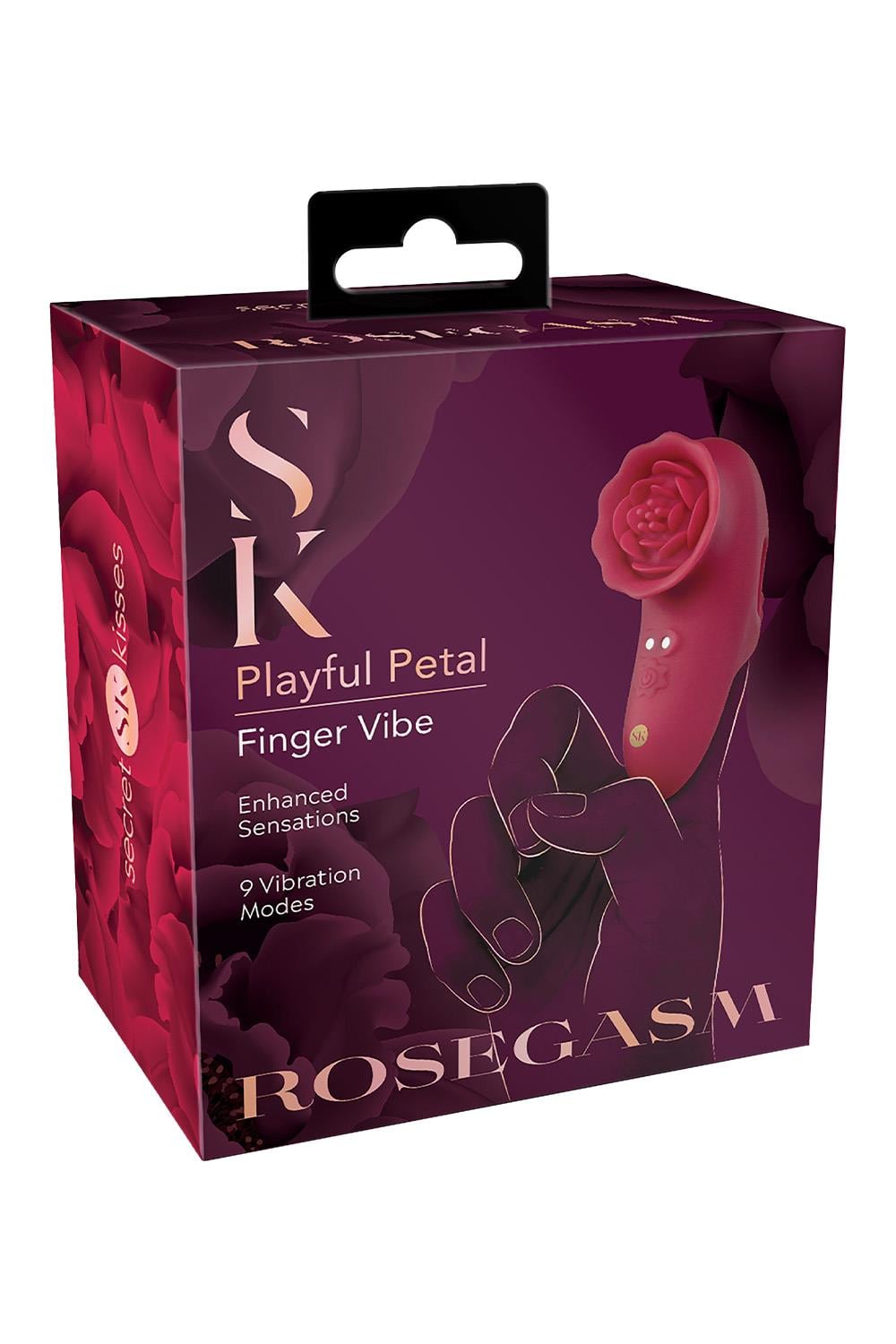 Xgen Secret Kisses ROSEGASM PLAYFUL PETAL Finger Stimulator Finger and Tongue Vibrators