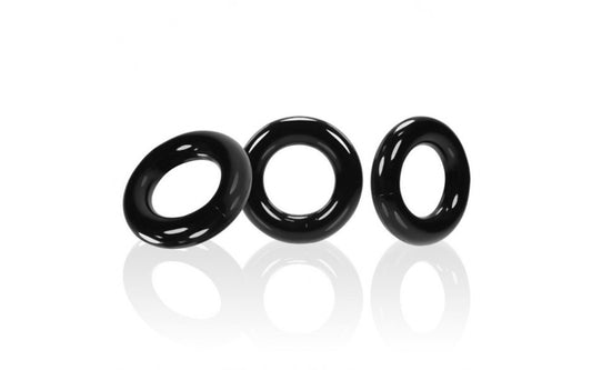 OxBalls Willy TPR Male Stretchy Cock Rings Black Cock Ring Sets