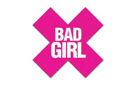 Peekaboo Self Adhesive Nipple Pasties Bad Girl Black & Pink - Fancy Dress Ups