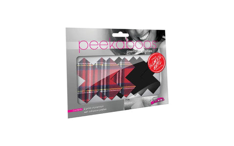 Peekaboo Sexy Schoolgirl X Nipple Pasties Black & Red - Fancy Dress Ups