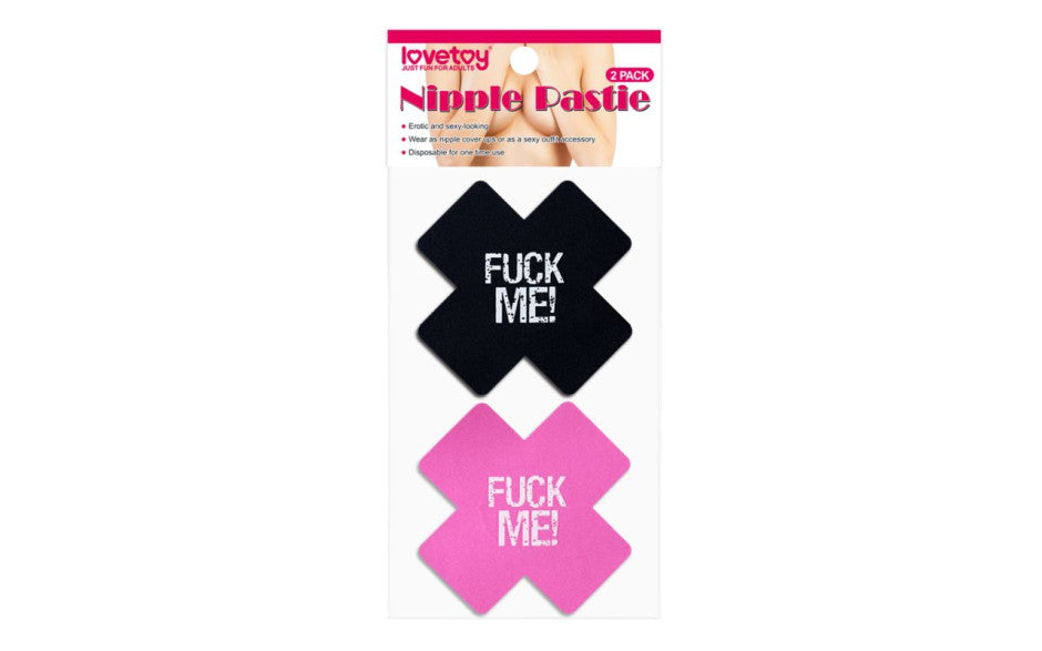 Lovetoy FUCK ME Cross Pattern Nipple Pasties Twin Pack Breast and Nipple Toys