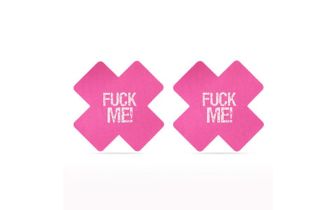 Lovetoy FUCK ME Cross Pattern Nipple Pasties Twin Pack - Breast and Nipple Toys