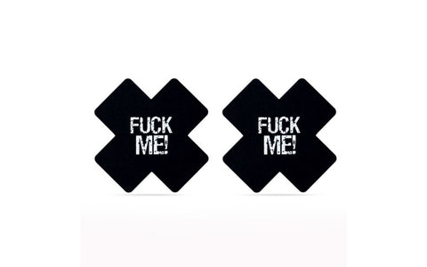 Lovetoy FUCK ME Cross Pattern Nipple Pasties Twin Pack - Breast and Nipple Toys