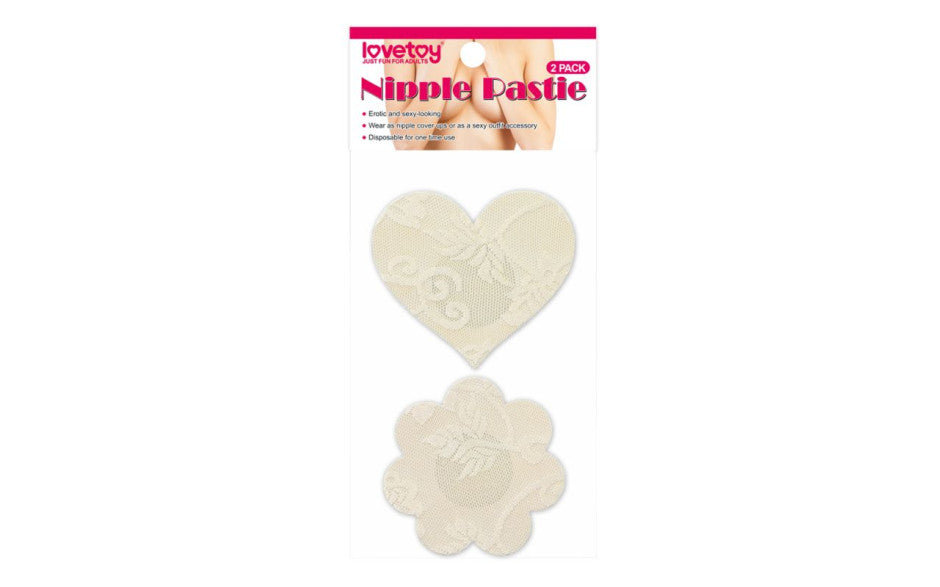 Lovetoy Lace Heart and Flower Womens Nipple Pasties Twin Pack Breast and Nipple Toys