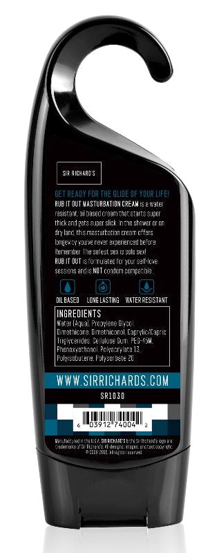 Sir Richards Soak n Stroke Rub It Out Masturbation Cream - Silicone Based Lubes