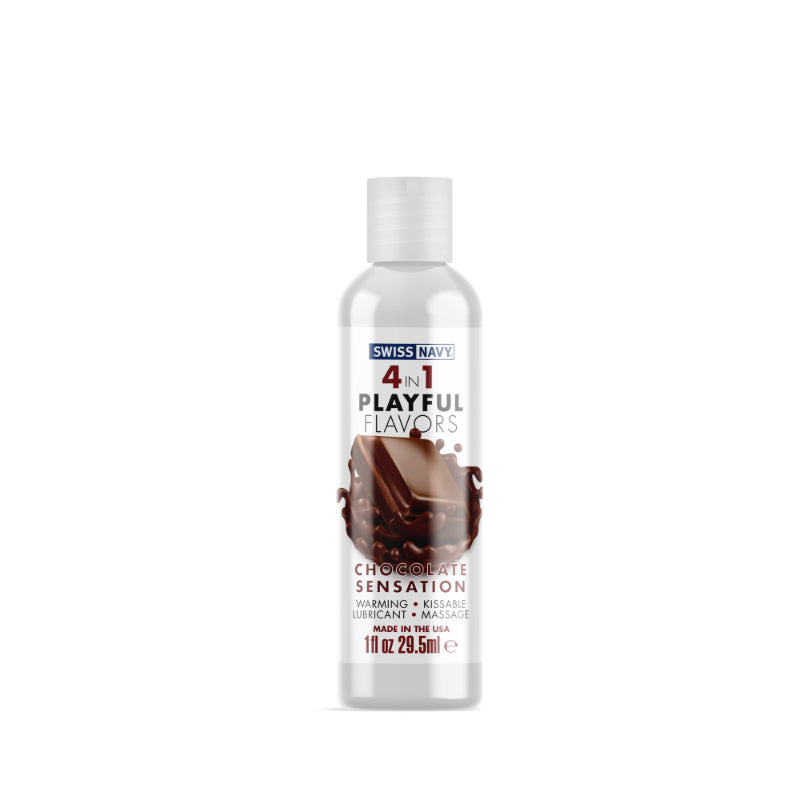 Swiss Navy Playful Flavours 4 In 1 Chocolate Sensation Waterbased Lubricant Water Based Lubes