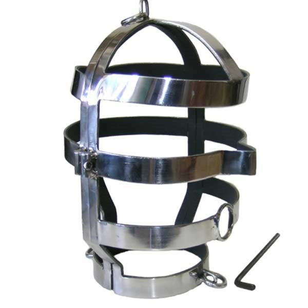 Steel Head Cage With Mouth Hole Male Chastity