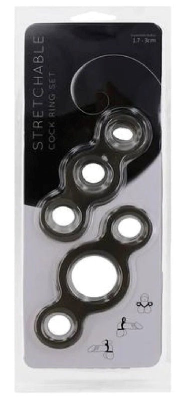 Stretchable Cock Ring Set Smoke Cock Ring Sets