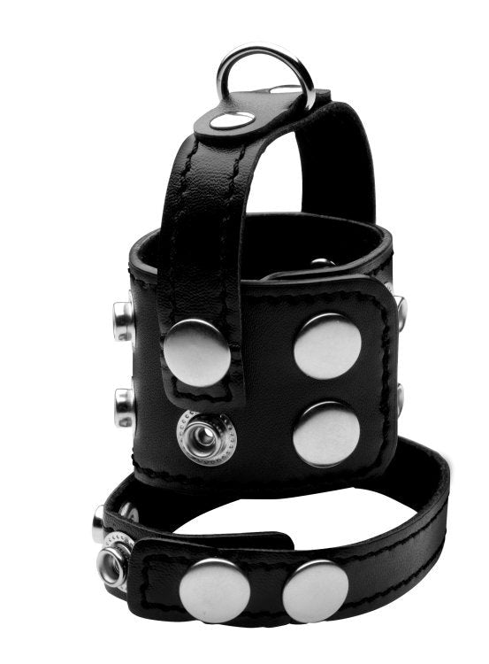 XR Brands Strict Cock Strap And Ball Stretcher Black Cock Rings