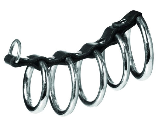Extreme BDSM Pleasure - 5 Interconnected Steel Rings by XR Brands - Cock Rings