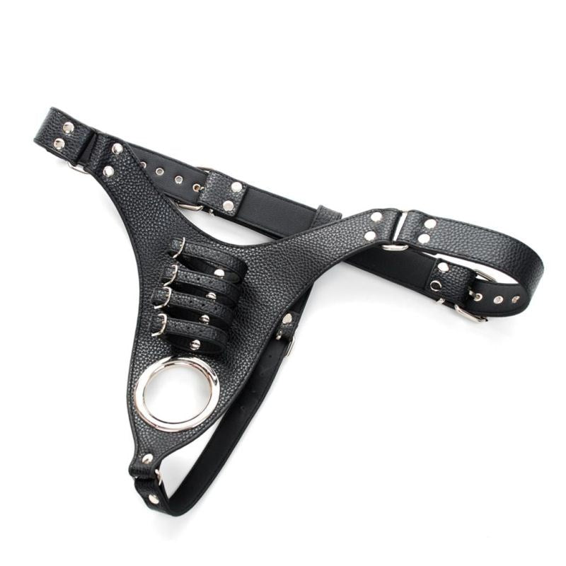 Strict Leather Harness with 4 Penile Straps Male Chastity