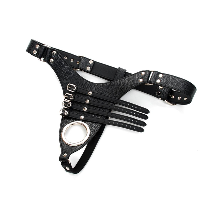 Strict Leather Harness with 4 Penile Straps Male Chastity