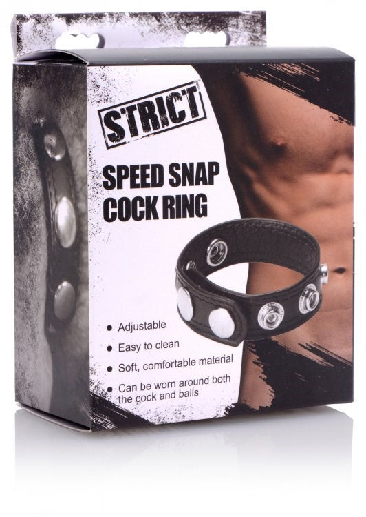 Strict Speed Snap PU Leather Cock Ring Cock Rings