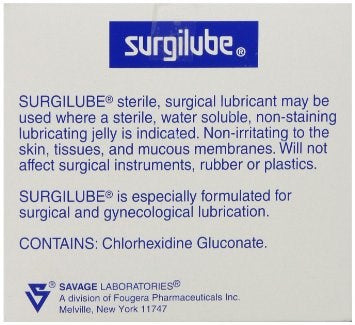 Surgilube Sterile Lubricant Water Based Lubes