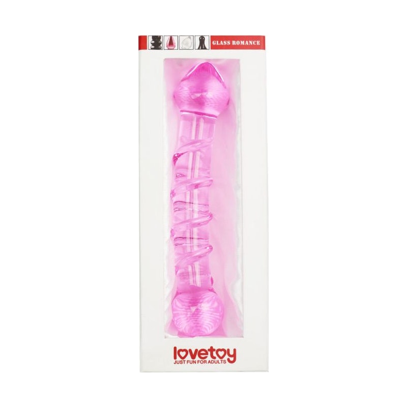 Lovetoy Glass Romance 5 Glass Dong 7 Inch Pink Glass Sex Toys