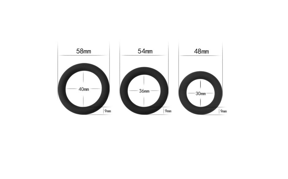 Lovetoy Thick Stretchy Silicone Cock Rings Set 3 Piece Cock Ring Sets