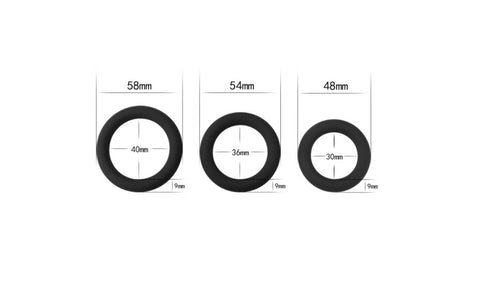 Lovetoy Thick Stretchy Silicone Cock Rings Set 3 Piece - Cock Ring Sets