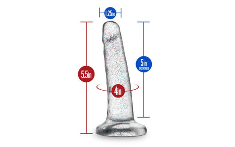 Naturally Yours Glitter Realistic Dong Clear 5.5 Inch - Realistic Dildos