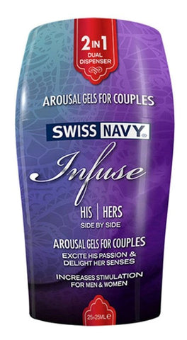 Swiss Navy Infuse 2-In-1 Couple Arousal Gels 50ml - Delay and Excite Sprays