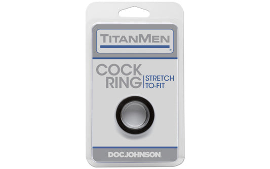 Titanmen Extra Thick Stretchy Cock Ring Black - Stretchy Cock Rings