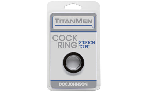 Titanmen Extra Thick Stretchy Cock Ring Black - Stretchy Cock Rings