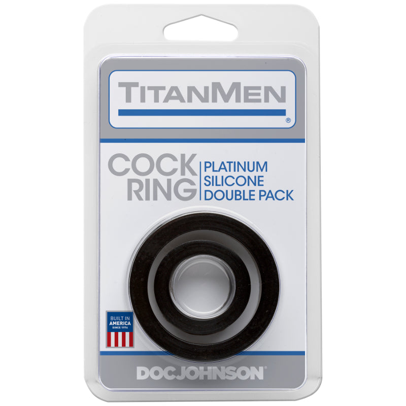 Titanmen Stretchy Silicone Cock Rings Double Pack Stretchy Cock Rings