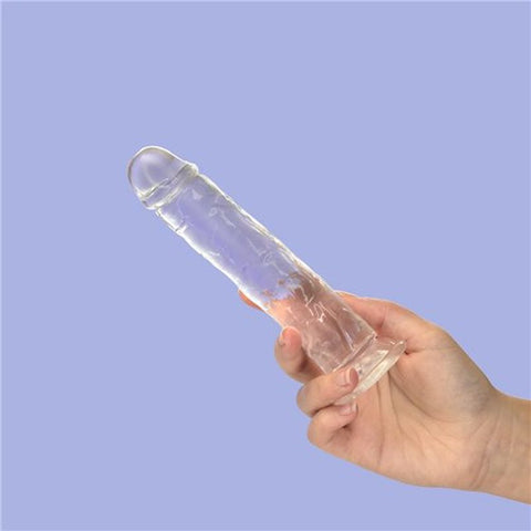 Addiction Crystal Realistic Dong Straight Clear - Realistic Dildos