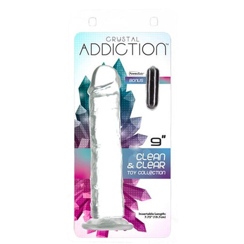 Addiction Crystal Realistic Dong Straight Clear - Realistic Dildos