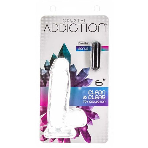 Addiction Crystal Realistic Dildo With Balls Clear - Realistic Dildos
