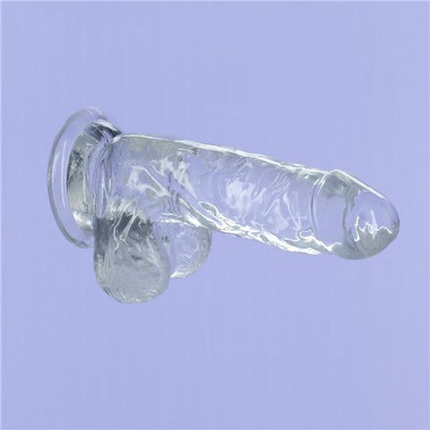 Addiction Crystal Realistic Dildo With Balls Clear - Realistic Dildos