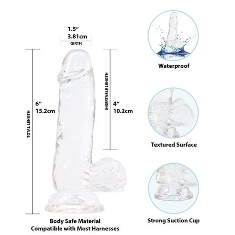 Addiction Crystal Realistic Dildo With Balls Clear Realistic Dildos