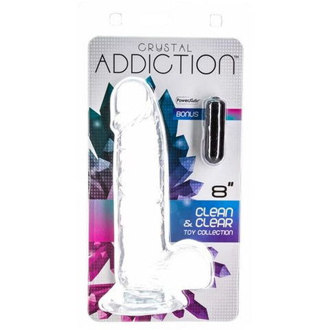 Addiction Crystal Realistic Dildo With Balls Clear - Realistic Dildos