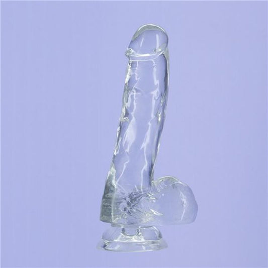 Addiction Crystal Realistic Dildo With Balls Clear - Realistic Dildos